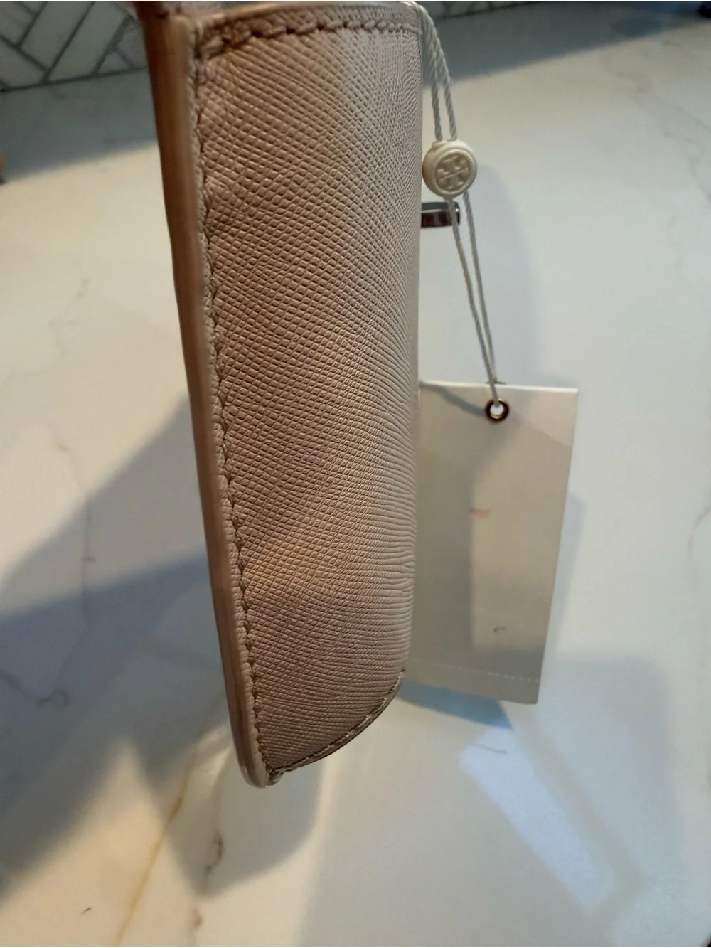Tory Burch Light Pink Saffiano Leather Clutch